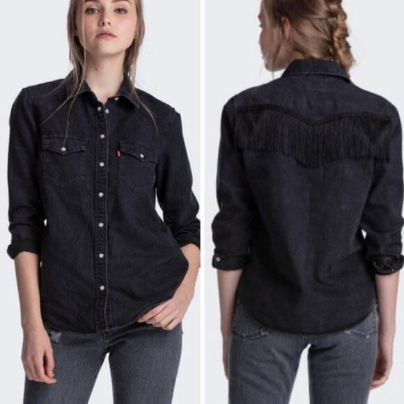 NWT Levi’s Fringe Western Button Down Shirt XXL - Picture 1 of 8